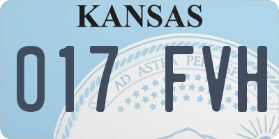 KS license plate 017FVH