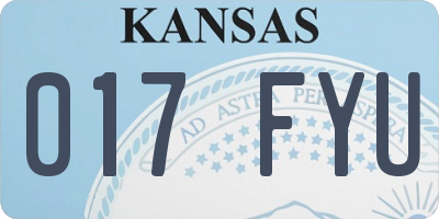 KS license plate 017FYU