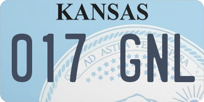 KS license plate 017GNL