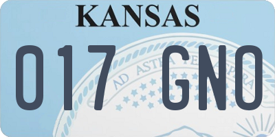 KS license plate 017GNO