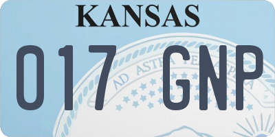 KS license plate 017GNP