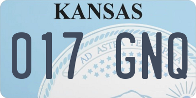 KS license plate 017GNQ