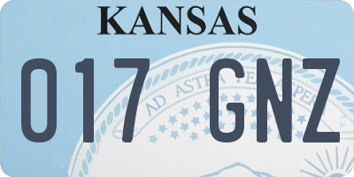 KS license plate 017GNZ