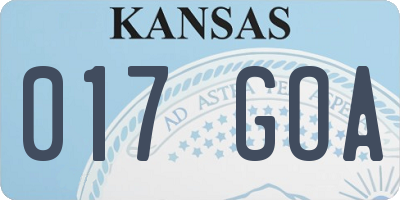KS license plate 017GOA