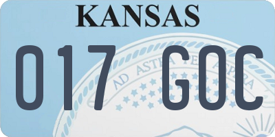 KS license plate 017GOC
