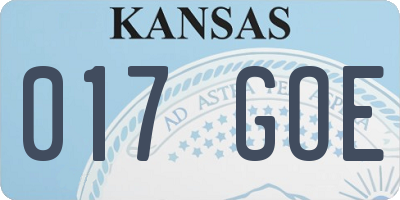 KS license plate 017GOE