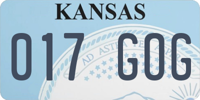 KS license plate 017GOG