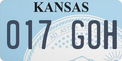 KS license plate 017GOH