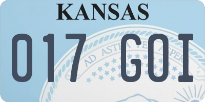KS license plate 017GOI