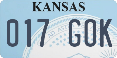 KS license plate 017GOK