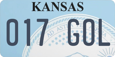 KS license plate 017GOL