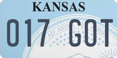 KS license plate 017GOT
