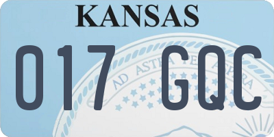 KS license plate 017GQC