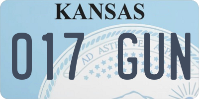 KS license plate 017GUN