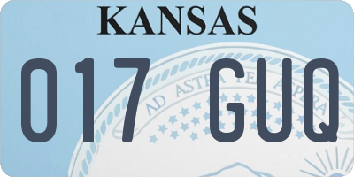 KS license plate 017GUQ