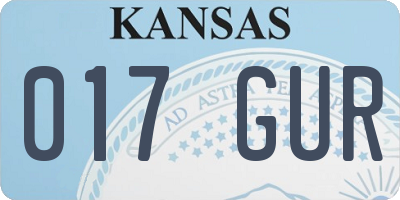 KS license plate 017GUR