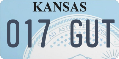 KS license plate 017GUT