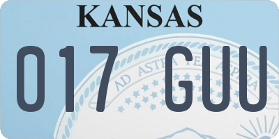 KS license plate 017GUU