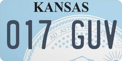 KS license plate 017GUV