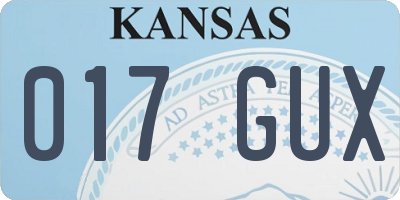 KS license plate 017GUX