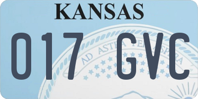 KS license plate 017GVC