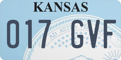 KS license plate 017GVF