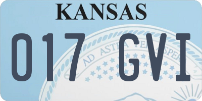 KS license plate 017GVI