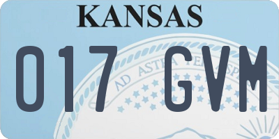 KS license plate 017GVM