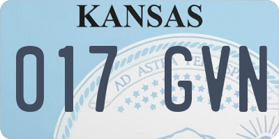 KS license plate 017GVN