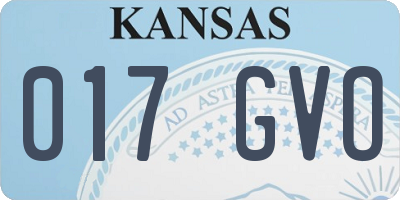 KS license plate 017GVO