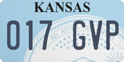 KS license plate 017GVP