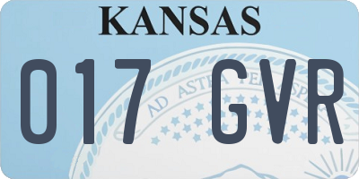 KS license plate 017GVR