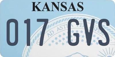 KS license plate 017GVS