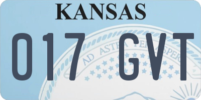 KS license plate 017GVT