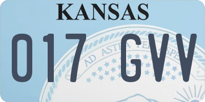 KS license plate 017GVV