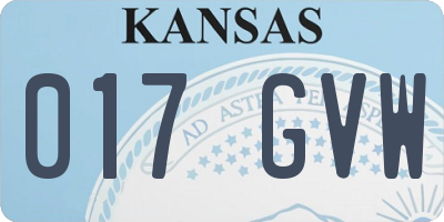 KS license plate 017GVW