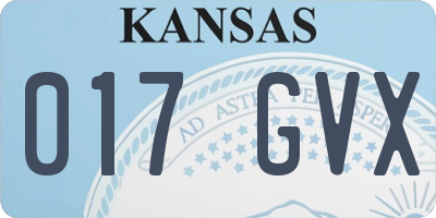 KS license plate 017GVX