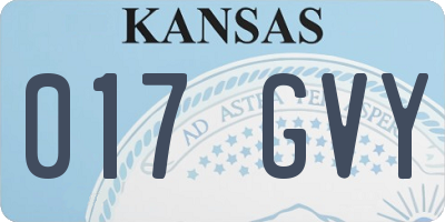 KS license plate 017GVY