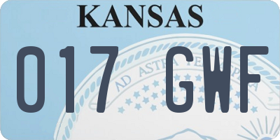 KS license plate 017GWF