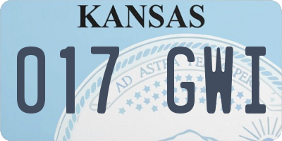 KS license plate 017GWI