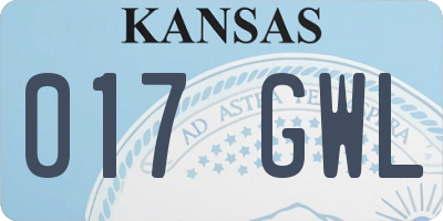 KS license plate 017GWL