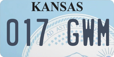 KS license plate 017GWM
