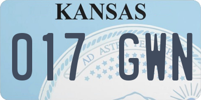 KS license plate 017GWN