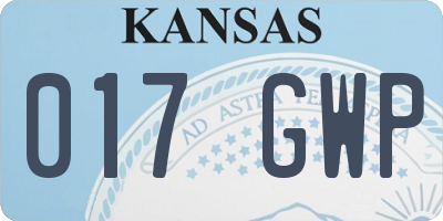 KS license plate 017GWP