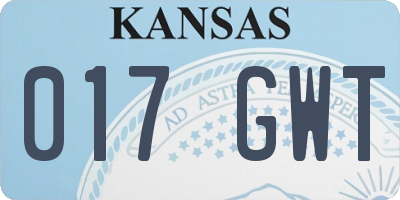 KS license plate 017GWT