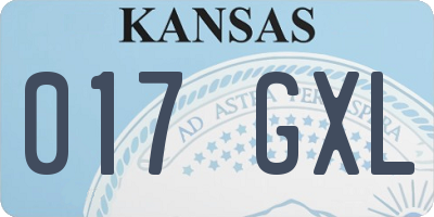 KS license plate 017GXL