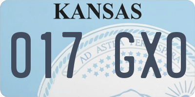KS license plate 017GXO