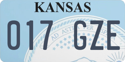 KS license plate 017GZE