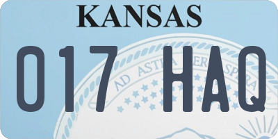 KS license plate 017HAQ