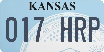 KS license plate 017HRP